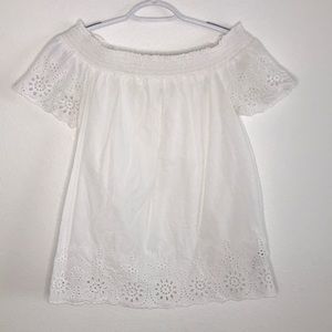 White over the shoulder top